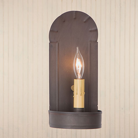 Fireplace Sconce Kettle Black Tin Primitive Wall eBay